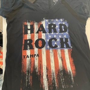 2 Women’s Hard Rock Vneck.  NWOT Size XL, but fitted. Bonus shirt thrown in.